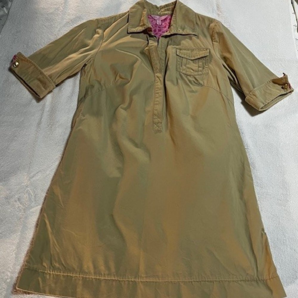 Vintage Lilly Pulitzer Khaki Dress, sz 6